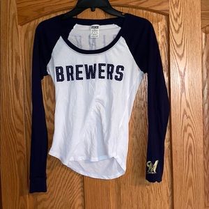 Long-sleeved Milwaukee Brewers shirt by PINK